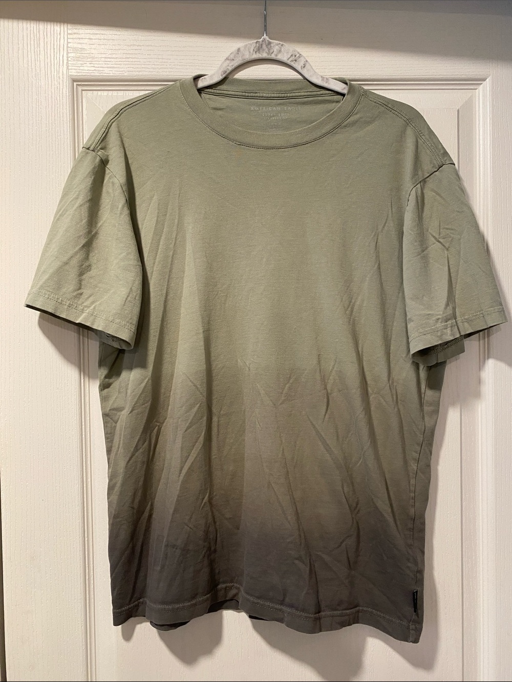 American Eagle M Sage Green Gradient Super Soft Short Sleeve Top
